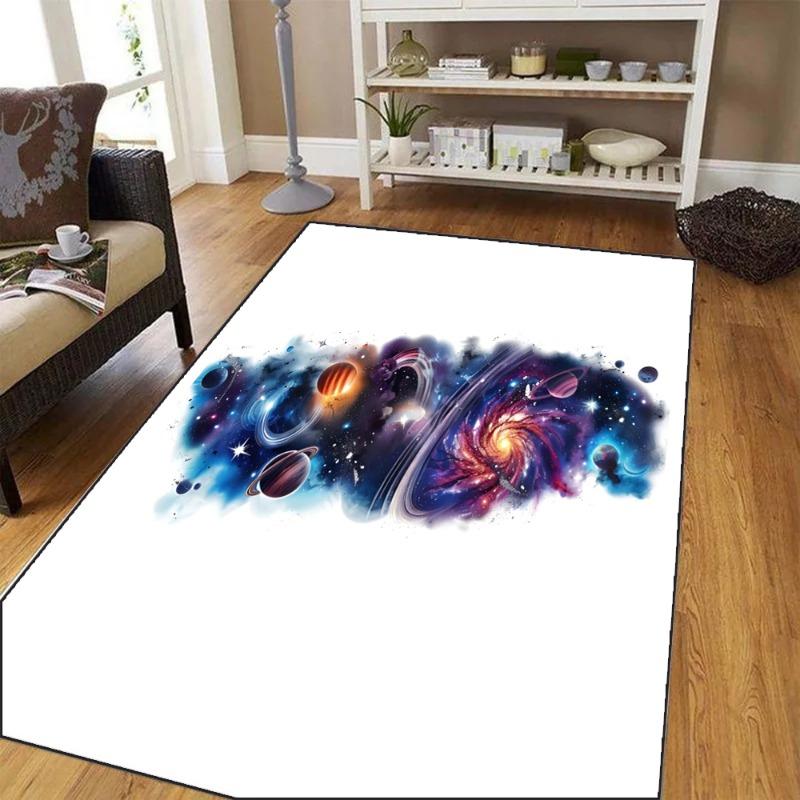 Sternenhimmel Verwundbarkeit Teppich Wasserdichte Rutschfeste Fußmatte Wohnzimmer Teppich Schwarz Weiß Moderner Kunststil Heimdekorativ