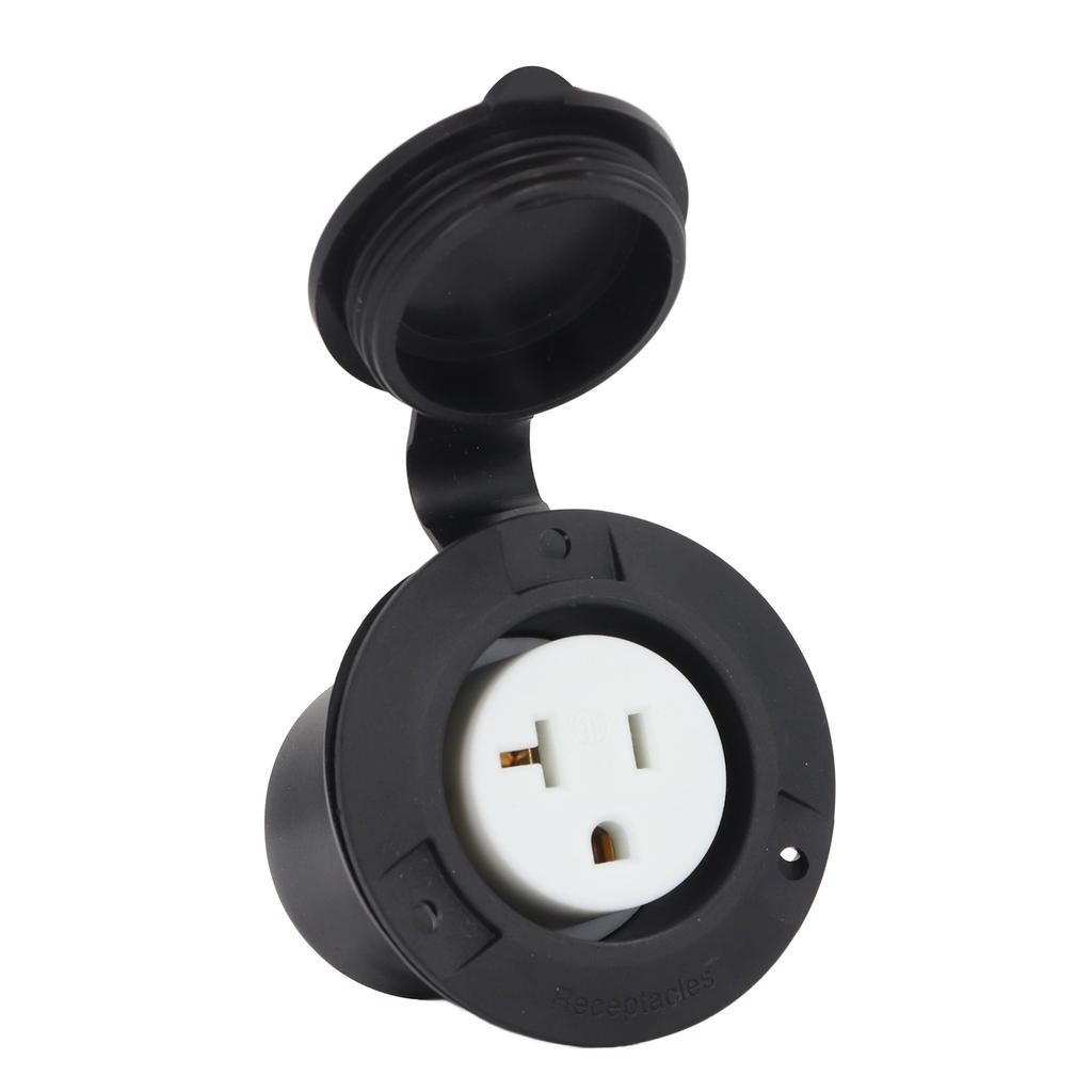 Flanged Power Outlet 2 Pole 3 Wire PC and Rubber Straight Blade Flanged Outlet 125V 20A