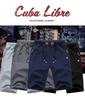 Men's Cotton Stretch Elastic Waist Mid-Length Beach Shorts