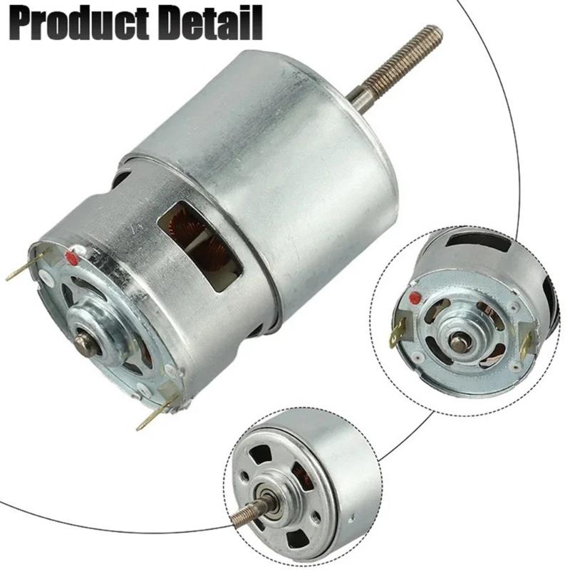 Grass Cutter Motor Replacement Part RS755, Cylindrical Motor Form with Threaded End, Metal Housing, 98 x 44.5 mm, for Brush Cutter Maintenance