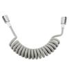 Versatile ABS Spring Shower Hose Grey Retractable Design Bidet Sprayer Hose PU Material Telescopic Design Bathroom Shower Hose
