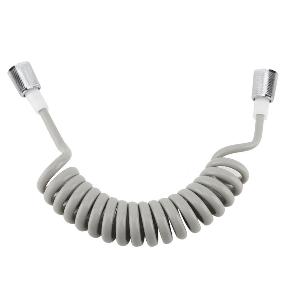 Versatile ABS Spring Shower Hose Grey Retractable Design Bidet Sprayer Hose PU Material Telescopic Design Bathroom Shower Hose