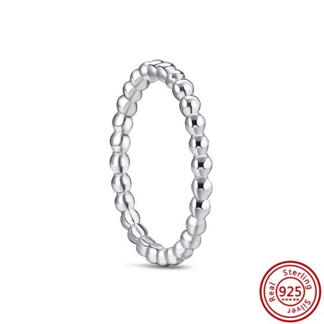 925 Sterling Silver Rings Feather Heart Pavé Sparkling CZ Round Lucky Rings for Women Charms Jewelry