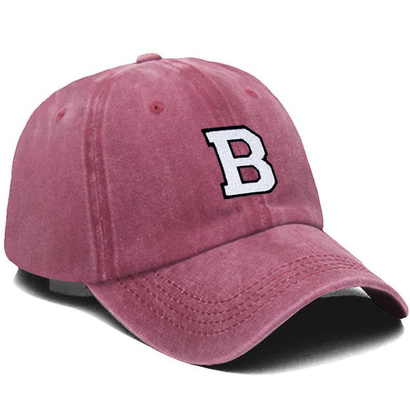 Initial Letter A-Z Embroidery Baseball Cap For Men Womne High Quality Washed Cotton Dad Hats Team Sport Visors Snapback Caps