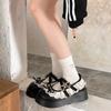Fashion Gothic with Medium Heels Mary Jane Platform Woman PumpsLoafers Japanese Style Lolita Shoes for Women Round Toe Bow Slip On Offer