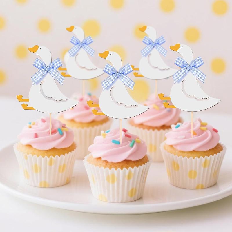 12pz Oca Buffa Torta Torta di Compleanno Inserimento Cartoncino Torta di Compleanno Mangiare Topper per Cupcake Compleanno Bambini