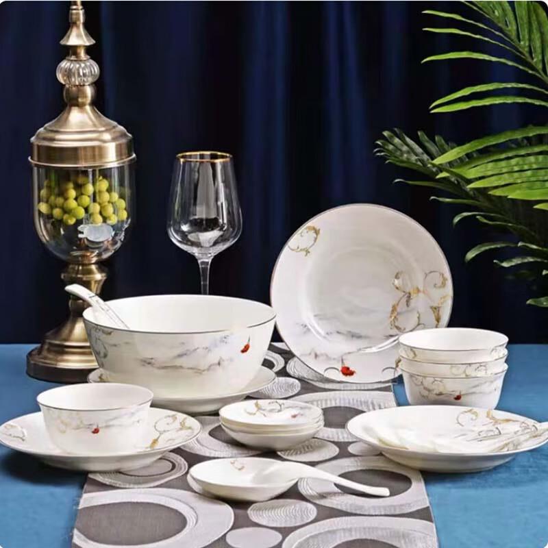 Tang Hui Tangshan Enamel 18-Piece Dinnerware Set