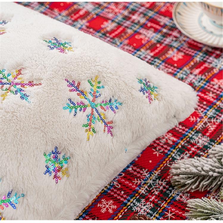 Plush Snowflake Pillowcase Christmas Decoration Cushion Cover Pillow Covers Home