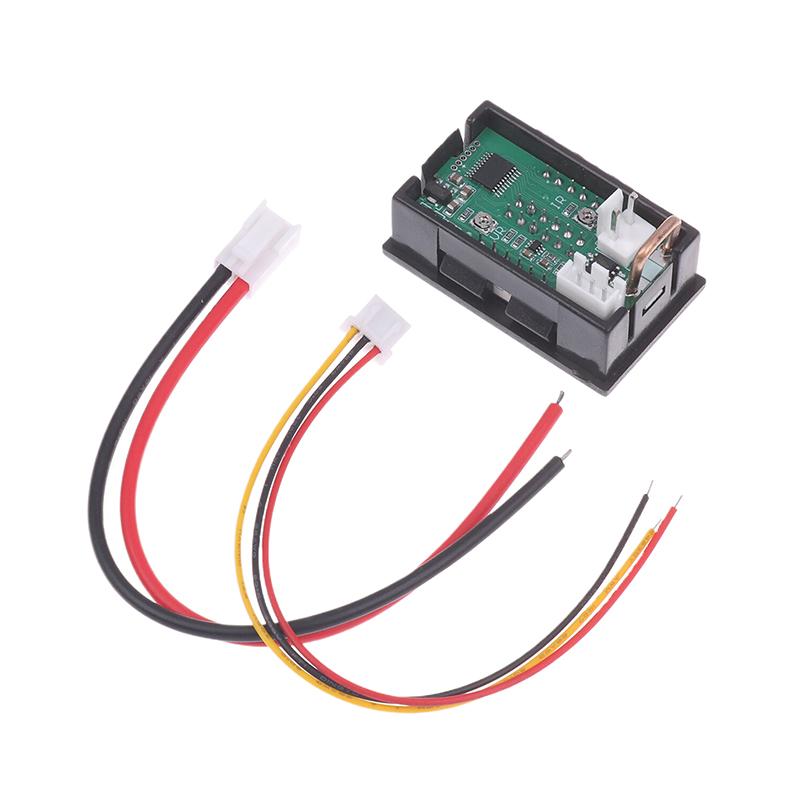 4 Digit 5 Wire LED Display 10A 100A Diverter DC 100V 10A Voltmeter Ammeter Red Blue LED Amp Dual Digital Volt Meter Gauge