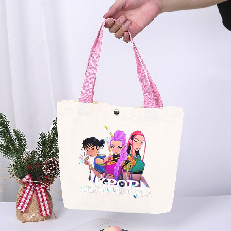 K-Pop Anime Cartoon Printed Student Large Capacity Portable Shoulder Bag Fashion Casual Canvas Bag