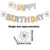 Flower Banner Daisy Happy Birthday Banner Colorful Birthday Party Decor Garland Banner Happy Birthday Banner for Party