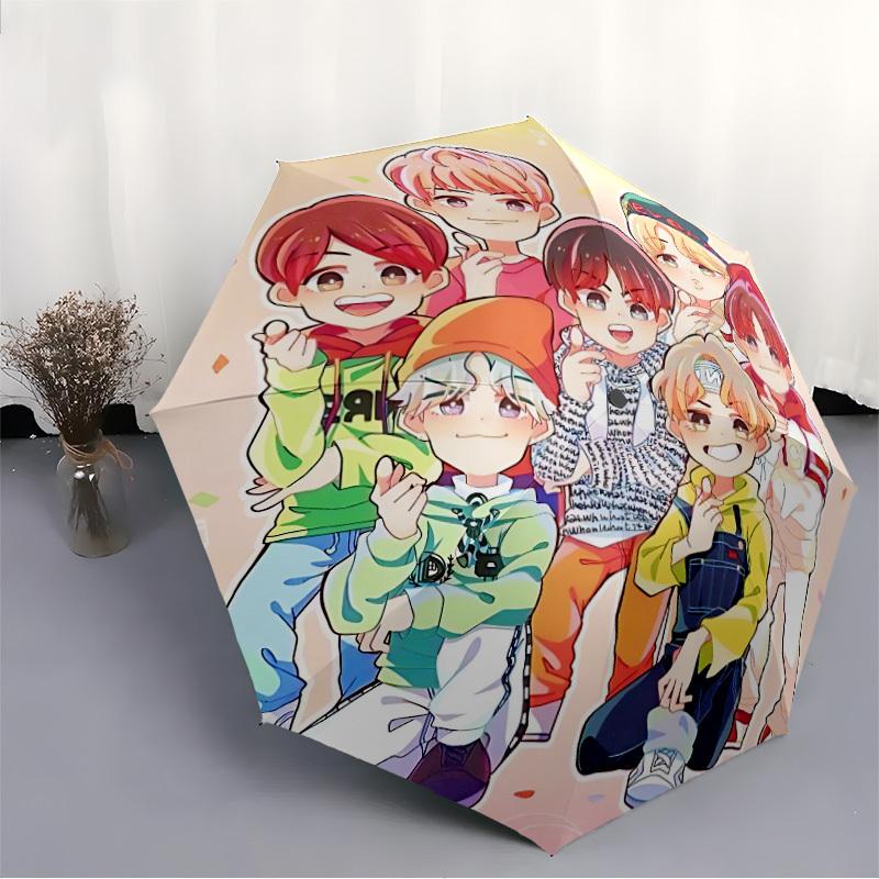 1pc TNT Automatic Folding Umbrella - Compact 8-Rib Design, Durable Plastic & Iron, Perfect Gift for Friends & Family, Yy250923022