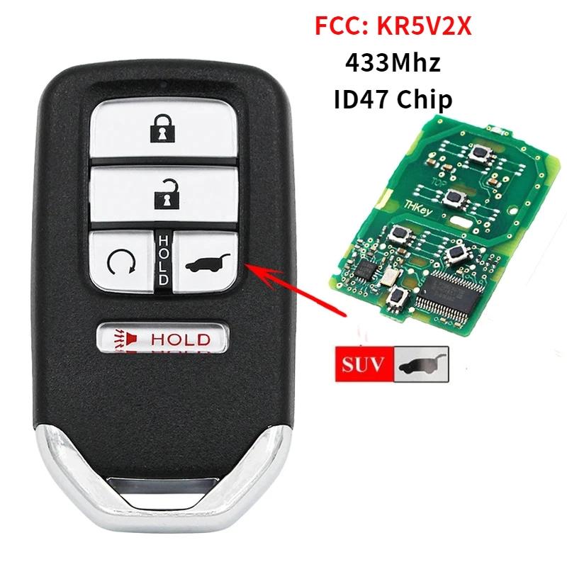 4 1/5 Button Smart Remote SUV Key Fobfor Honda Piot CR-V Civic 2016 2017 2018 433MHz Id47 Chip FCC: Kr5v2x Key