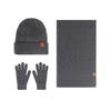 Men's Winter Hat Scarf Gloves Set 3 Pcs Warm Skull Cap Long Scarf Fleece Lined Gloves Set for Cold Weather