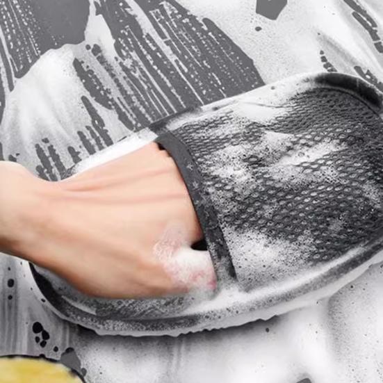 2Pcs Soft Wool Car Wash Gloves Water Absorption Car Wiping Gloves Lint-free Car Wiping Cloth for Home Auto Cleaning