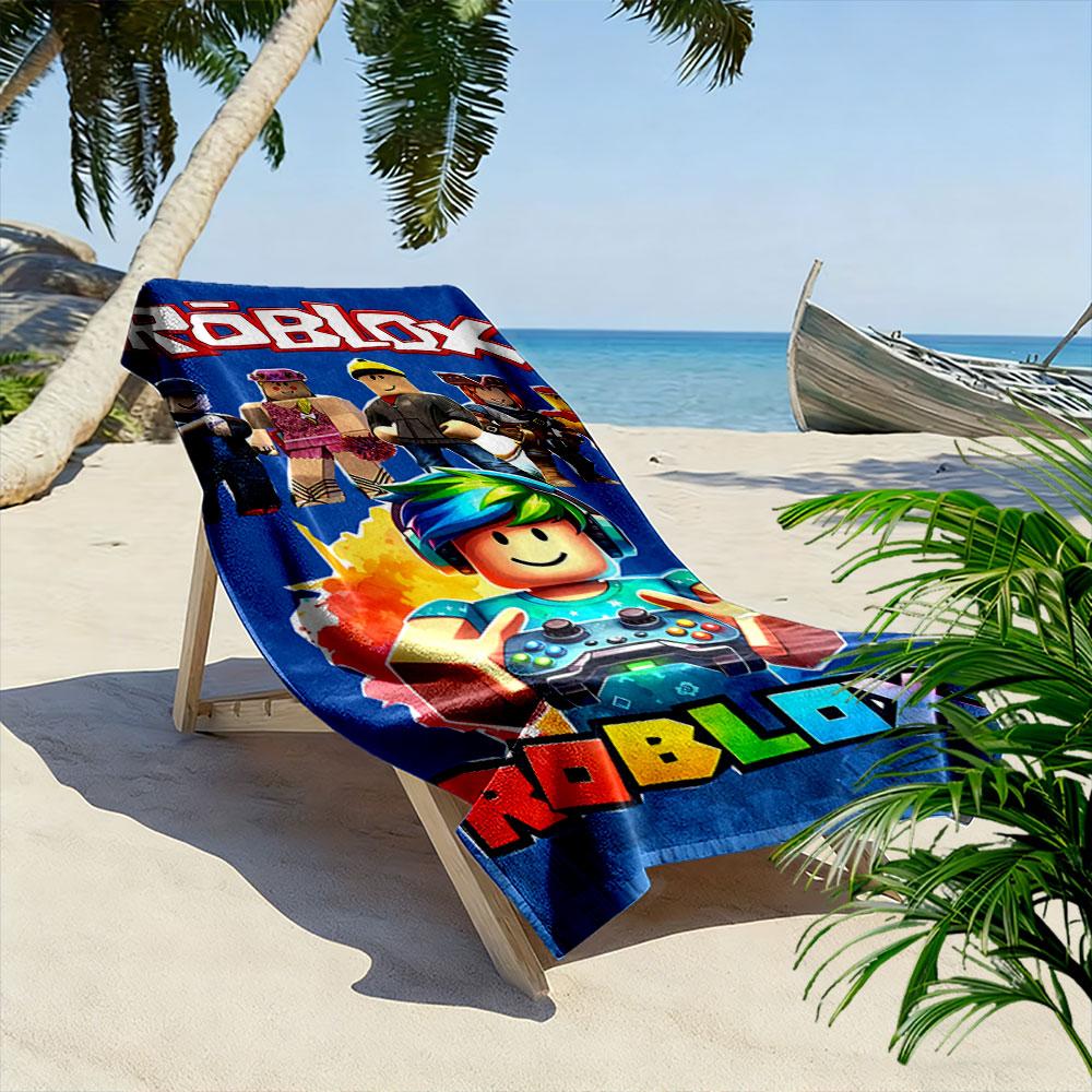 Roblox Game Character Towel Beach Towel Quick-drying for Travel Outdoor Sports Jogging Beach and Swimming