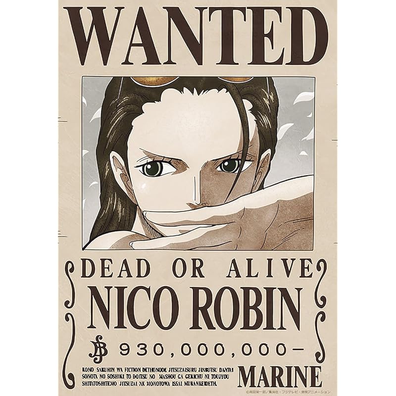 

ONE PIECE one piece official Arrangement letter wall sticker made in Japan 42cm×29.7cm(op-447: Robin 930 million)