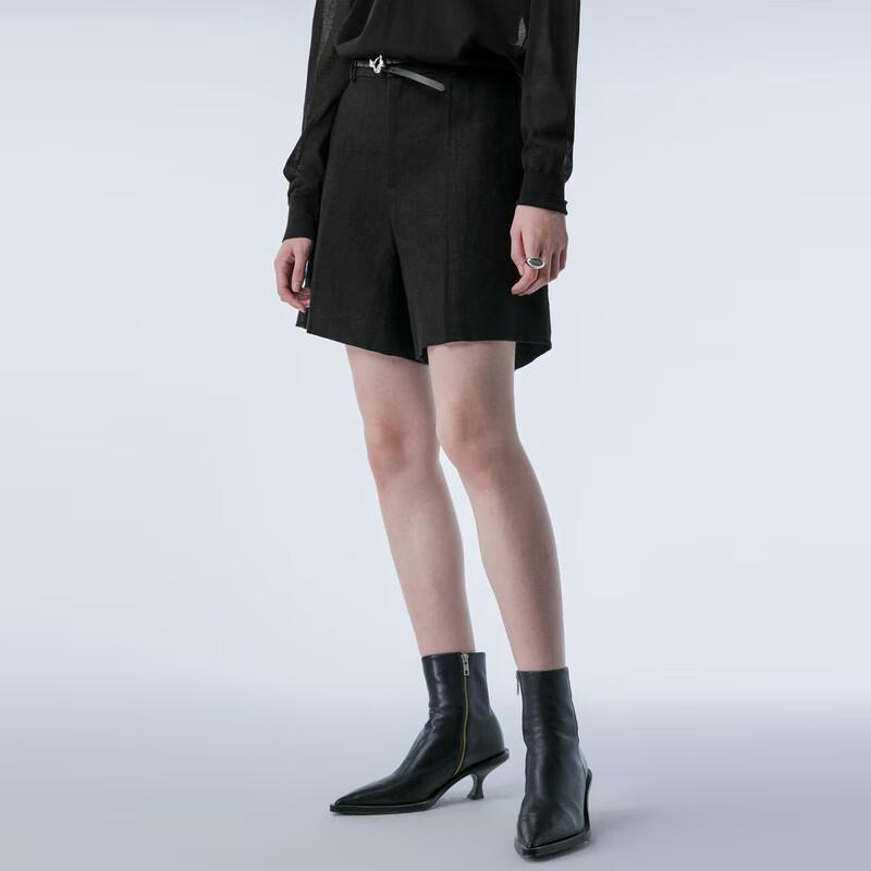 JNBY 2024 Spring Linen Straight-Leg Shorts