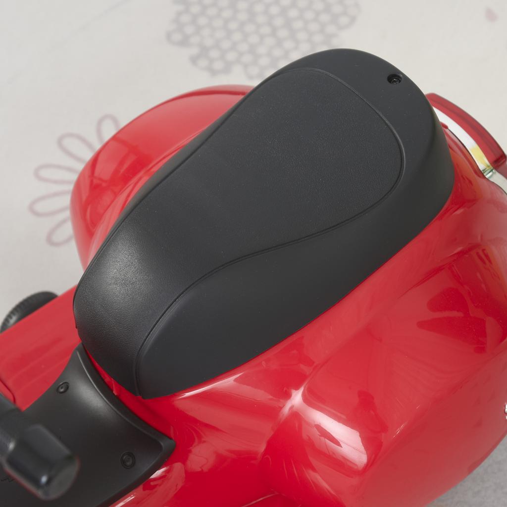 Motocicletta Elettrica per Bambini Vespa Moto Elettrica con Luce LED, Suono, Moto Elettrica per Bambini da 18-36 Mesi, Rossa