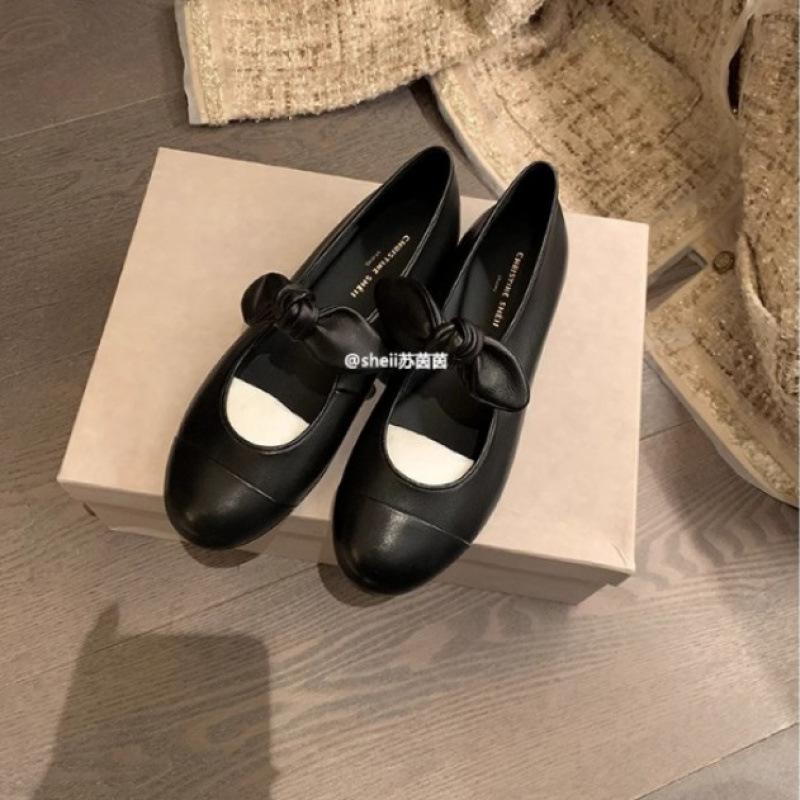 

Туфли с круглым носком, бант, плоские балетки, женские туфли Мэри Джейн Чун 35 чёрный