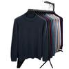 Men 100% Pure Wool Half Turtleneck Sweater, Warm Solid Knit Jumper for Autumn Winter Daily Wear