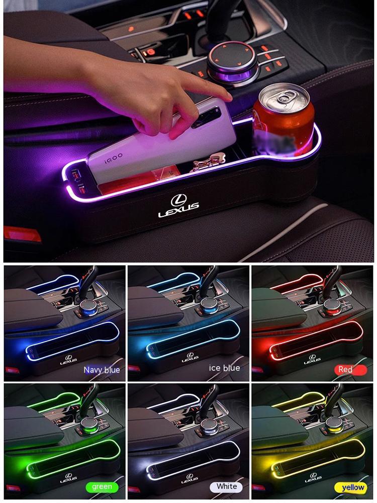 Auto USB Lade Farbe Lampe Sitz Aufbewahrungsbox Lexus F Sport ES200 ES300 RX300 LS500 GS300 IS300 CT200h NX300 LX570 Sitzspaltbox