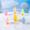 16pcs Glow-in-the-Dark Christmas Tree Decorations Resin Miniature Ornaments Tabletop Outdoor Landscape Figurines Christmas Decor