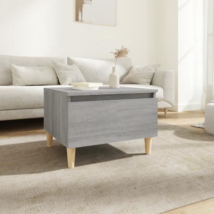 819512 vidaXL Table d'appoint Sonoma gris 50x46x35 cm Bois d'ingénierie