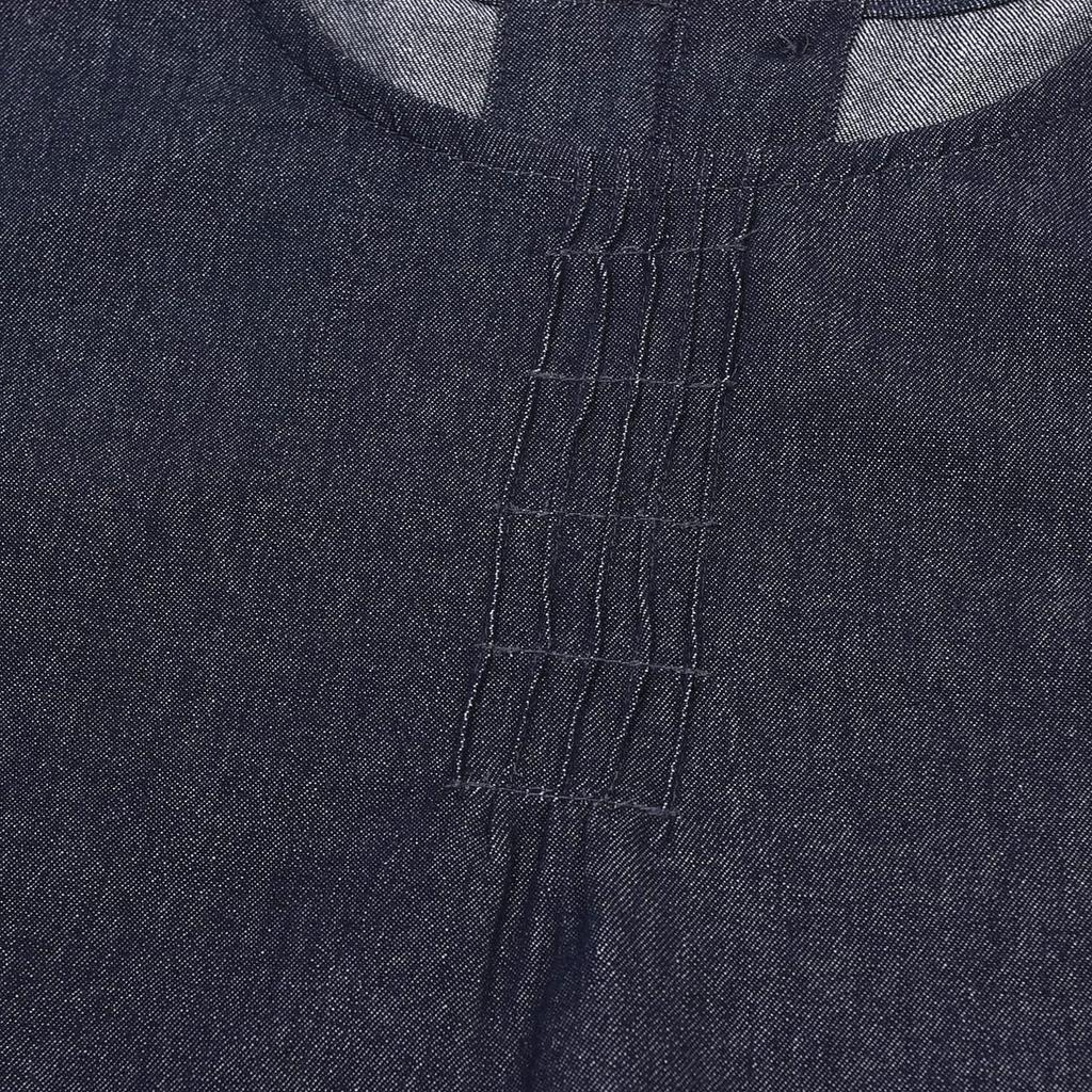 Apron Pin Tuck Apron Dark Blue [Kusuguru Japan] Denim-style K103-88 M-L