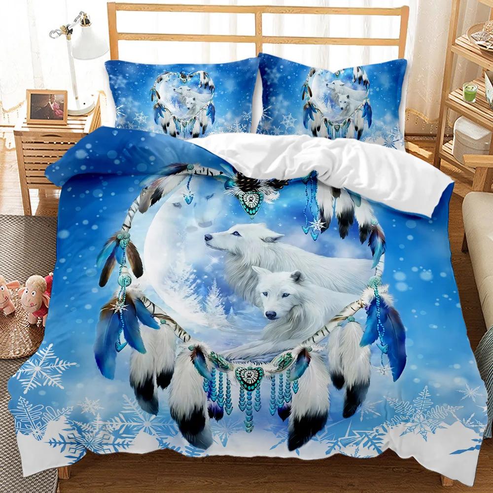 White Dragon Horse Duvet Cover Queen King Size 3D Unicorn Bedding Set Suitable For Teenagers And Children Home Decoration 3 Pcs