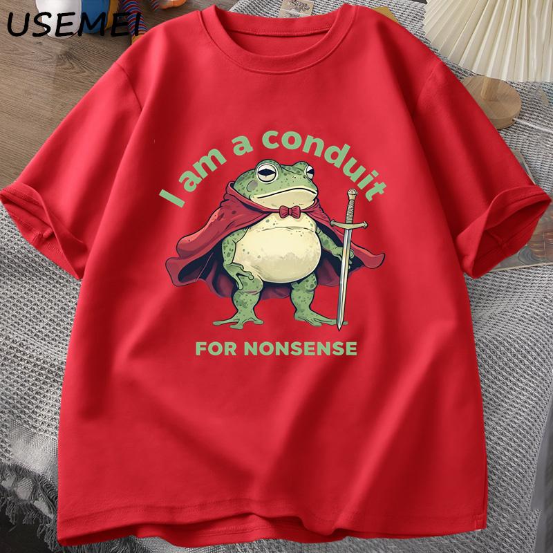 I Am A Conduit for Nonsense Tshirt Unisex Women Funny Frog Weirdcore Sayings Tshirt Tee Adults Unisex Graphic Humor Unisexs Clothing S