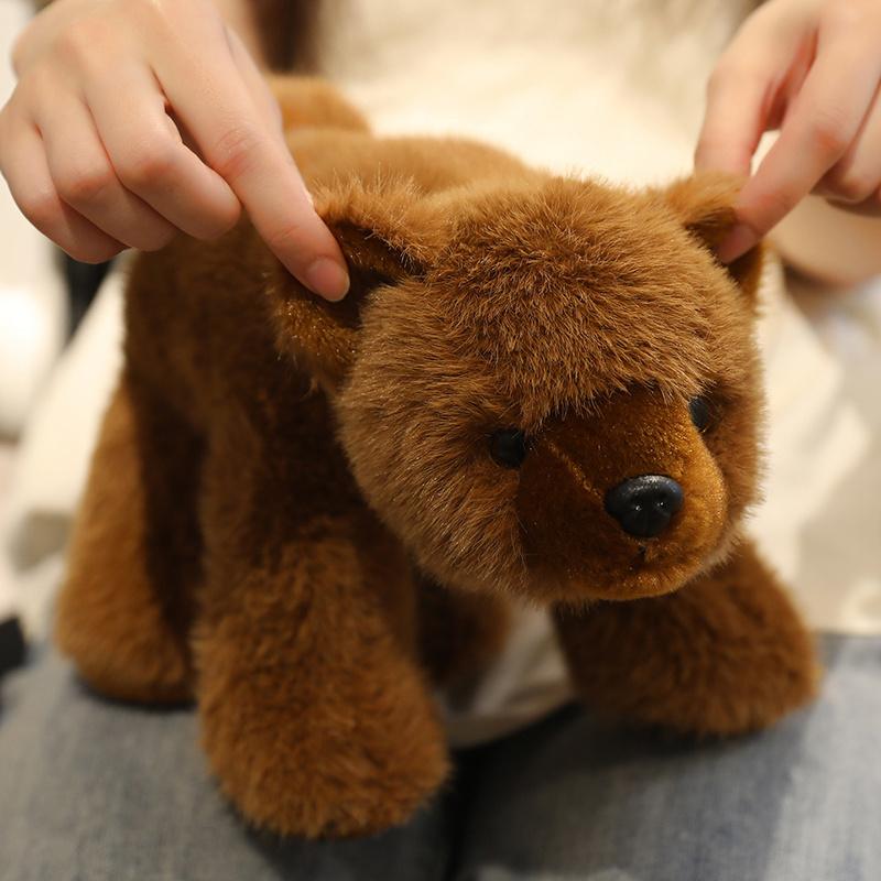 Lifeilke Plush Bear Doll 3 Colors Simulation Stuffed Huggable Brown /Black Bear Toy Birthday Gift Good Quality Pillow Decoration