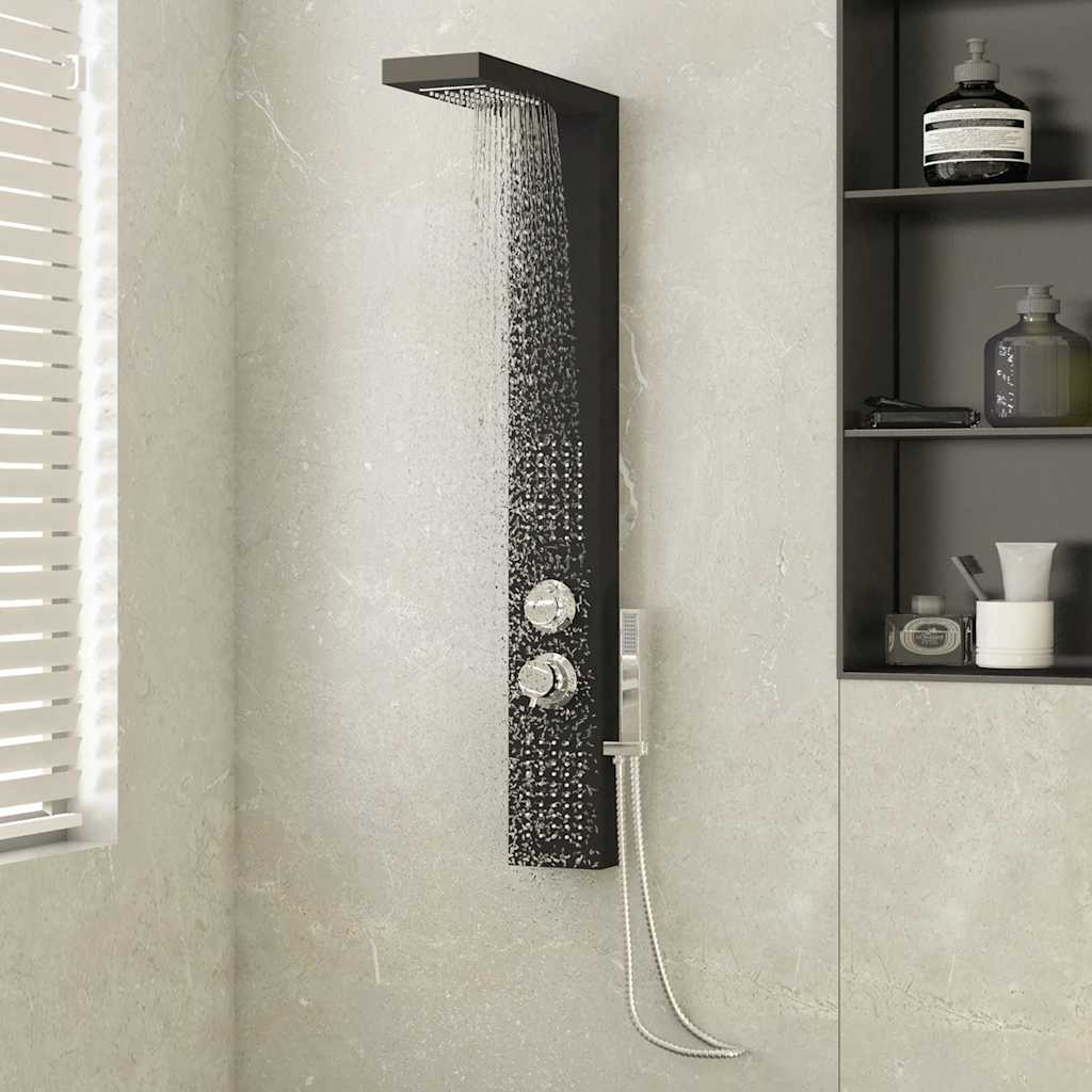 Vidaxl Pannello Doccia, Alluminio, Nero