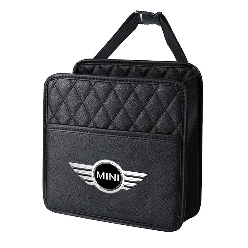 Car Tissue Box PU Leather Auto Seat Hanging Paper Towel Holder Storage Accessories For MINI F54 F55 F56 R56 R60 SONE Roadster Clubman Coupe