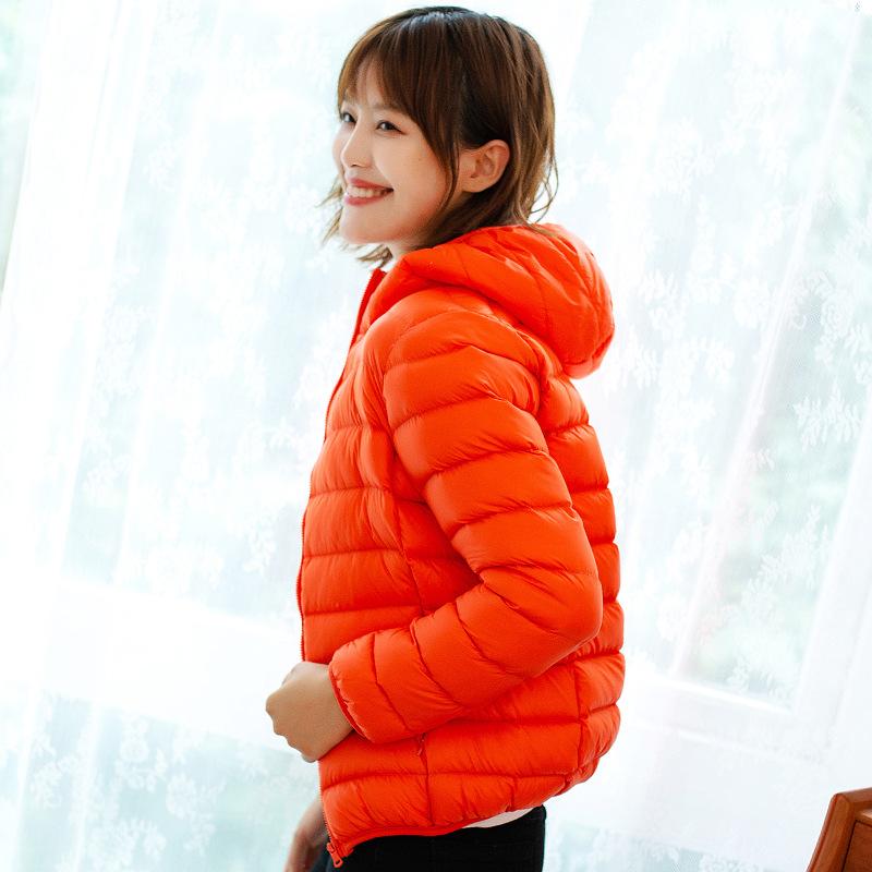 New Light and Thin Down Jacket Women's Short Hooded Stand-up Collar Light and Slim Outdoor Thin Large Size Women's Jacket