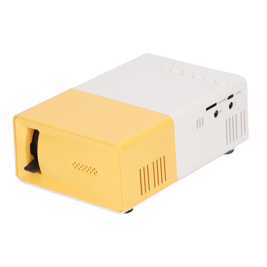 Projector 1080p Diffuse Reflection Imaging Support 23 Languages HD Projector with Spkers Yellow