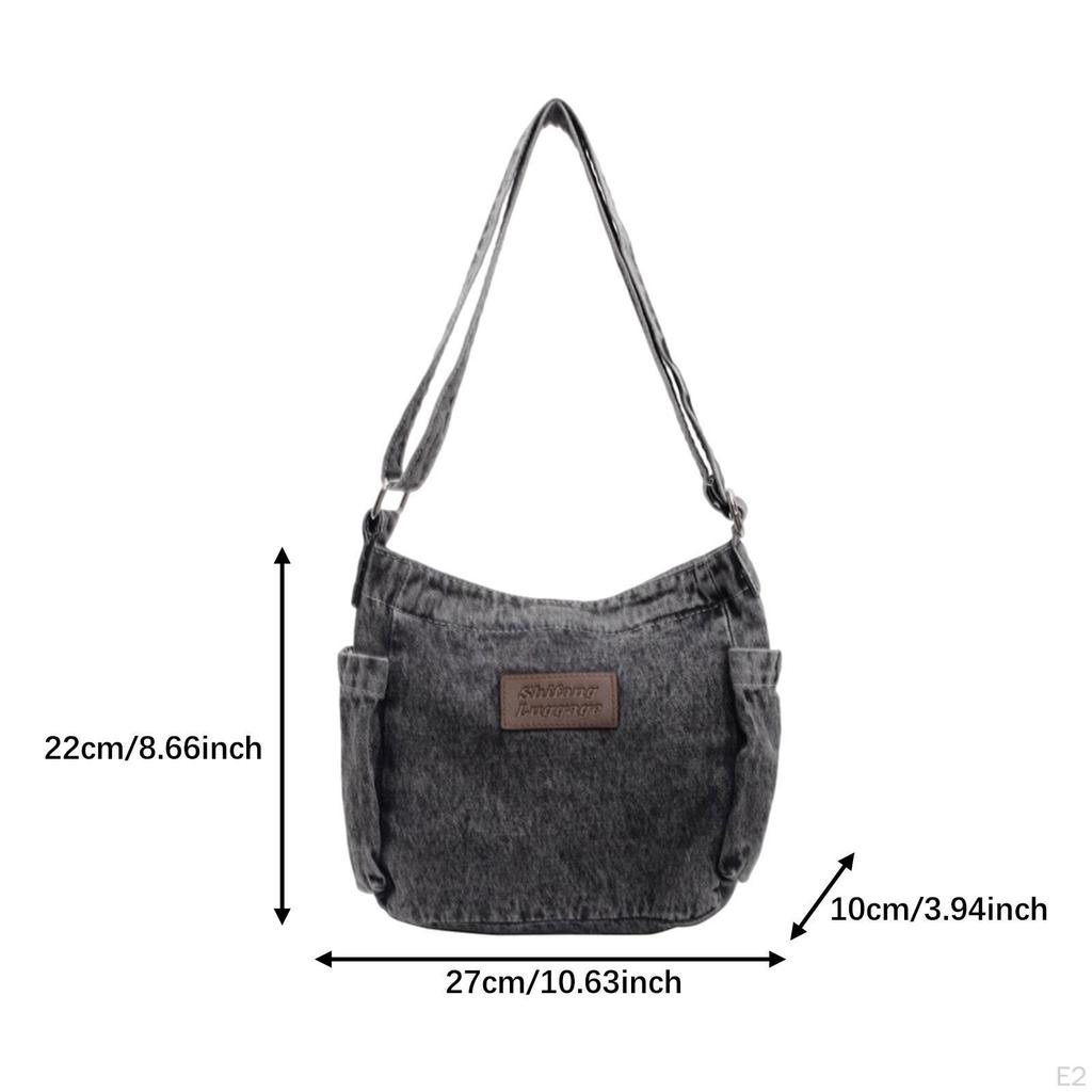 Denim Shoulder Bag for Women Purse Retro Canvas Crossbody Tote Work Gift