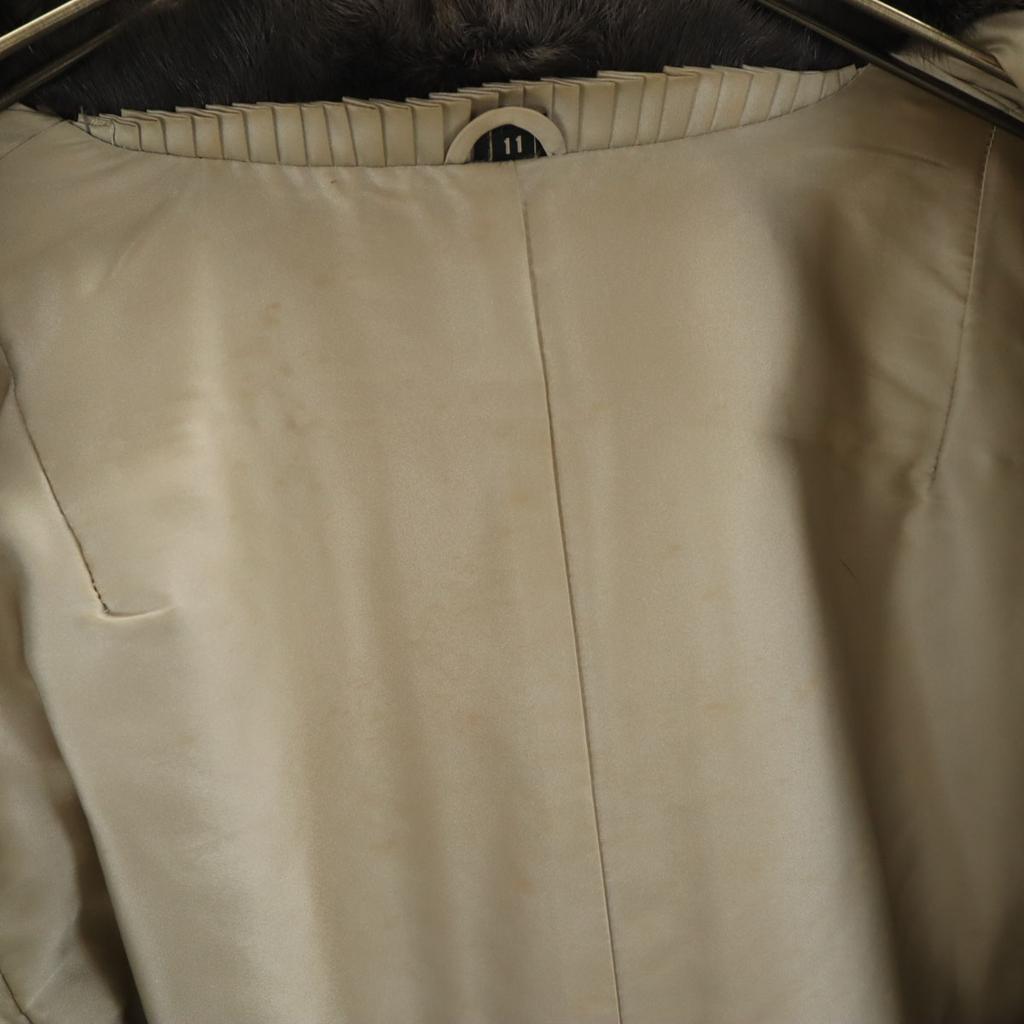 SAGA MINK Zip Up Fur Coat 11 Charcoal Gray Women Used