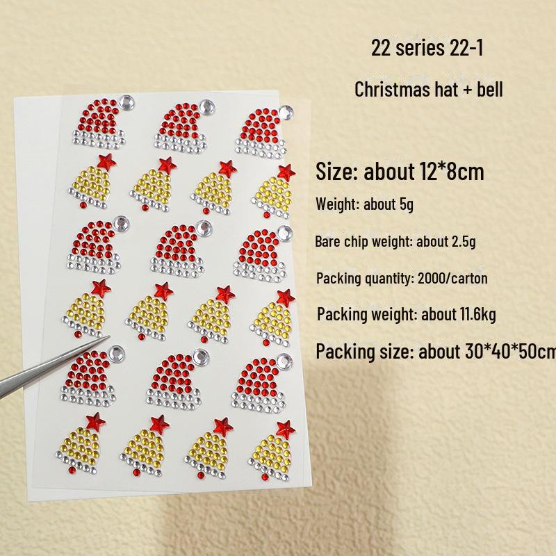 Christmas Snowflake Stickers & Rhinestone Tree Decorations - Festive Eye Corner Accessories