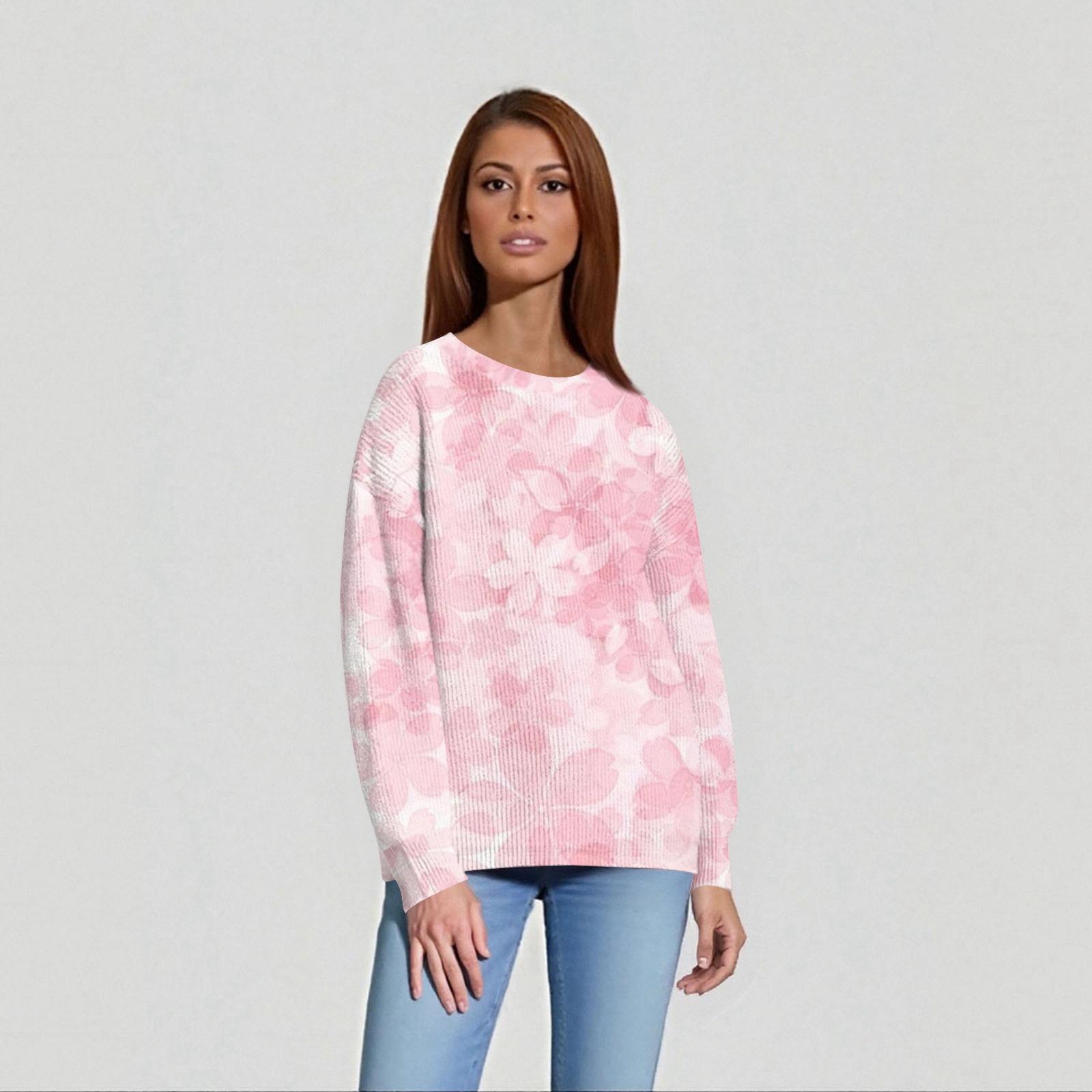 

Женские повседневные топы на каждый день Вязаный свитер M розовый