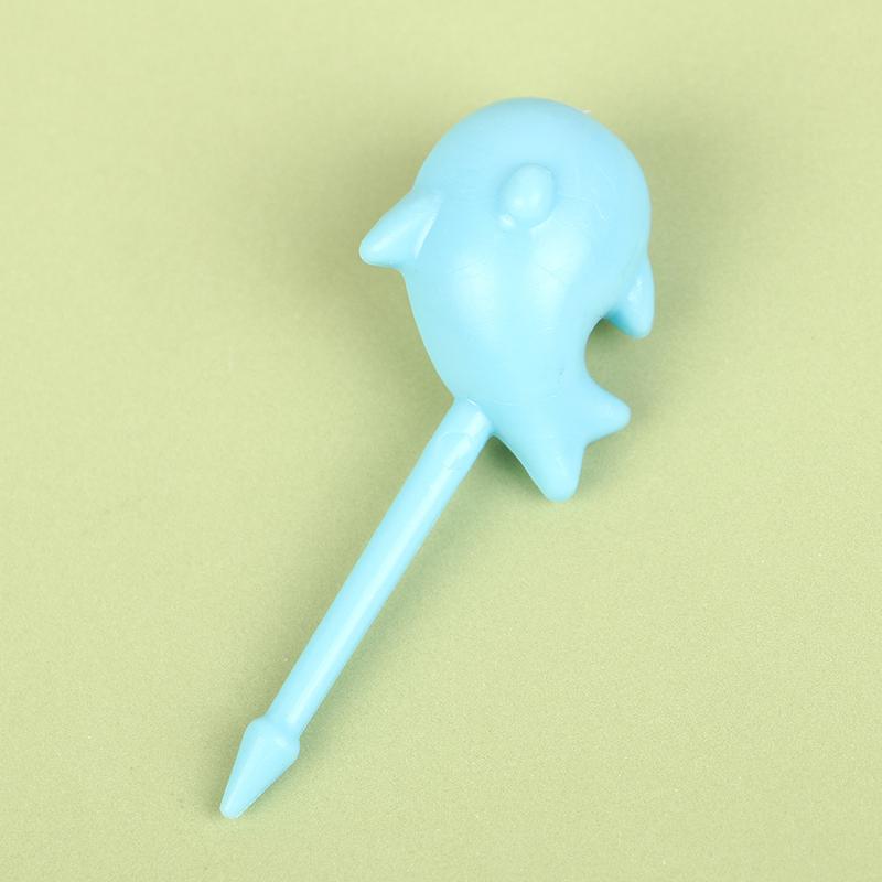 8Pcs/Set Cute Dolphin Fruit Fork Kids Snack Dessert Decoration Forks Toothpick Lunch Salad Decoration Cake Picks