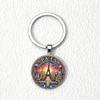Paris Dusk Scene Keychain With Glass Alloy Pendant For Gift And Decor
