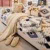 Fleece Boho Jacquard Thicken Warm Winter Sofa Cover, Non-Slip Soft Sofa Towel Living Room Furniture Decor Slipcover Sofa Towel