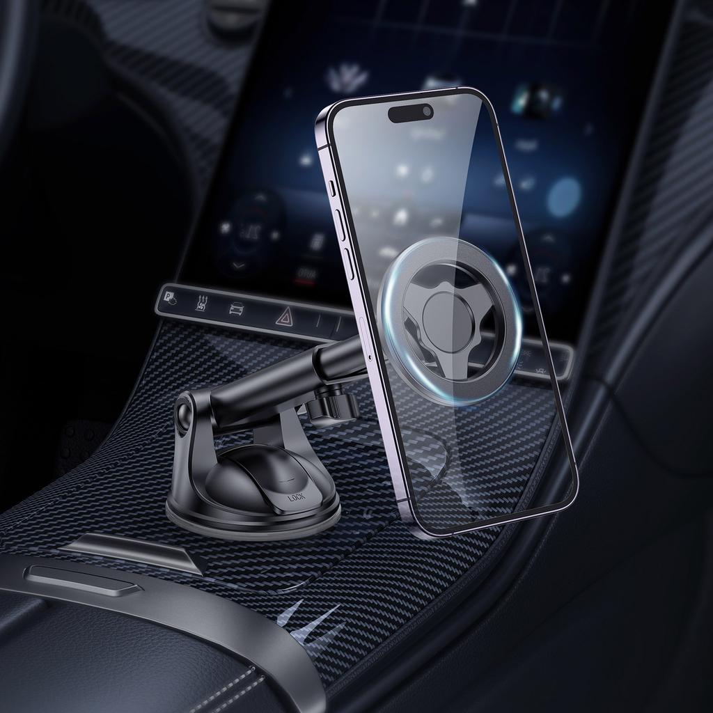 Car Phone Holder Suction Cup Telescopic Rod 360 Degree Rotation Adhesive High-end Car Navigation Bracket