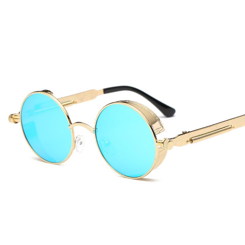 New Round Metal Sunglasses Steampunk Men Women Fashion Glasses Brand Designer Retro Vintage Sun Glasses Uv400
