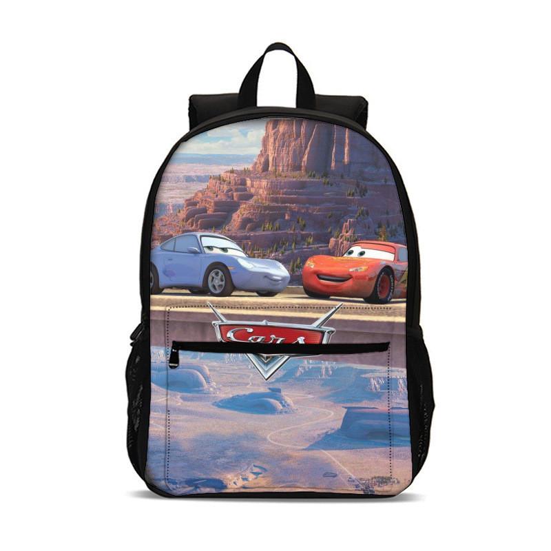 Cars Movies Cartoon Backpack For Kids With Nylon Material And Spacious Design