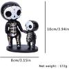 Sugar Skull Couple Figurine, Resin Crafts Cute Statue Skeleton Memorial Sculpture, Halloween Home Decor Collectible Figurines, Sugar Skull Gifts for