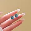 Small Blue Flowers Stud Earrings for Women Personality Fashion Unique Design Brincos Wedding Jewelry Birthday Gift