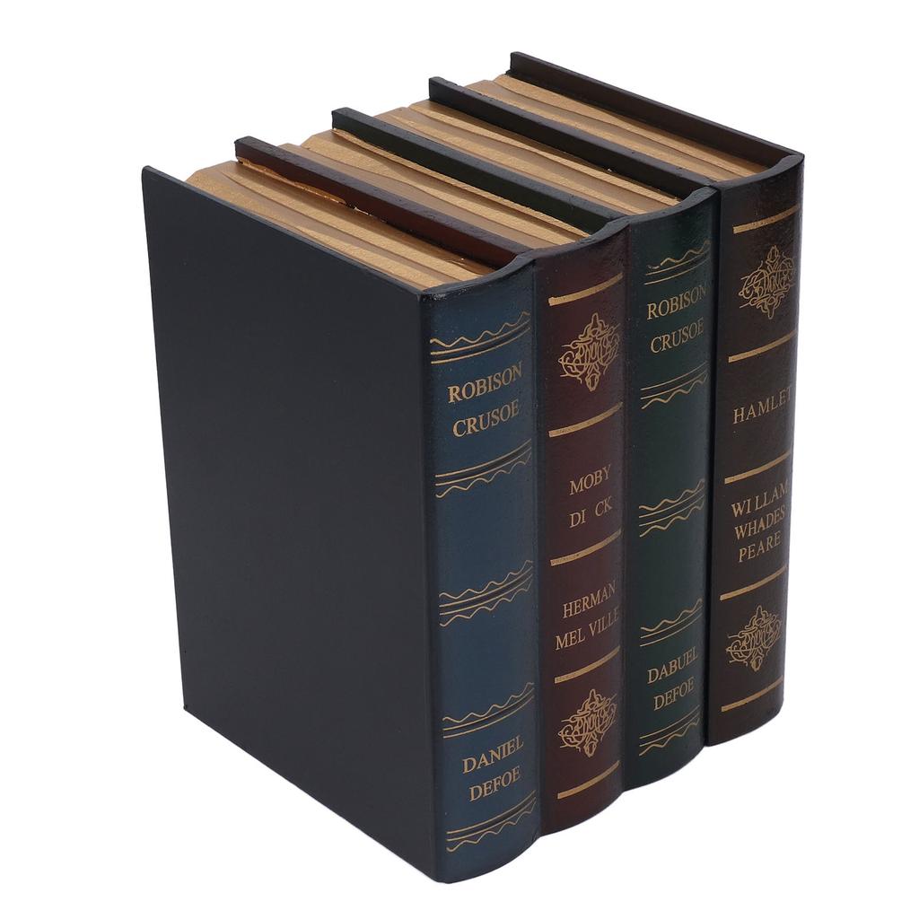 Buch Schmuckstück Vintage-Stil Texturiert Überzogen Goldfarben Aufbewahrungsfunktion Dichteplatte Dekorative Buchdekoration für