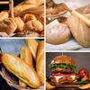 Set of 3 Silicone Baguette Pan and Hamburger Bun Pan Set with Spatula Nonstick 4 Wave Baguette Baking Tray 6 Cup Hamburger Bun Mold for Homemade